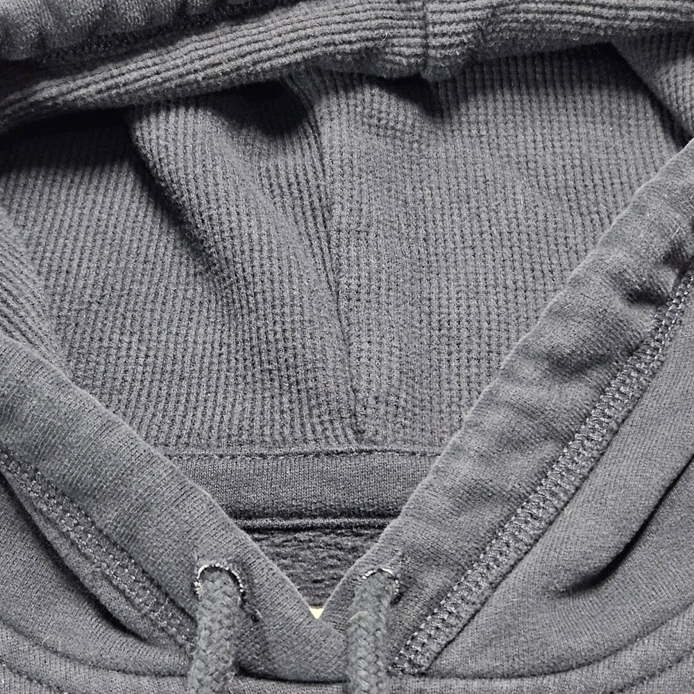 Y2K Hollister Pullover Hoodie Sweatshirt Drawstring Spilled Out Size Medium Navy - Picture 12 of 13